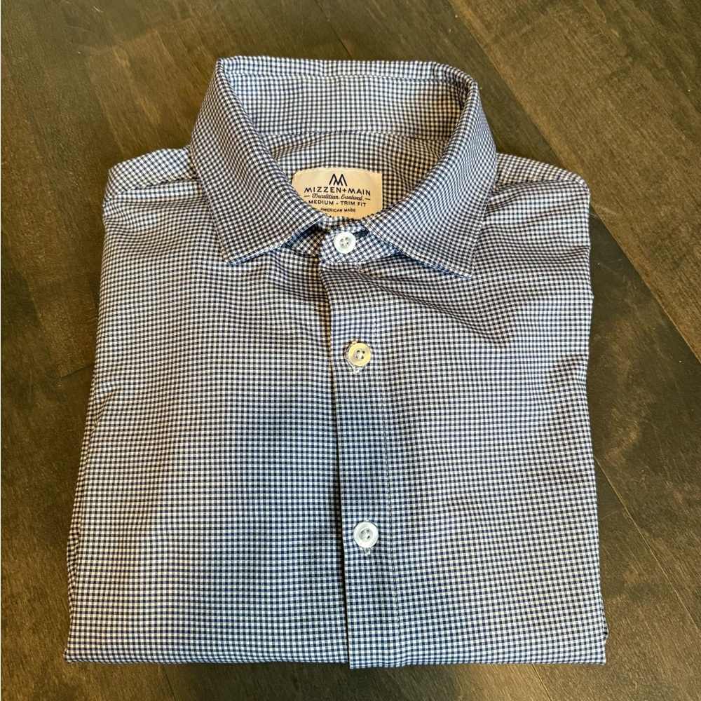 Mizzen+Main Blue Checkered Men's Shirt